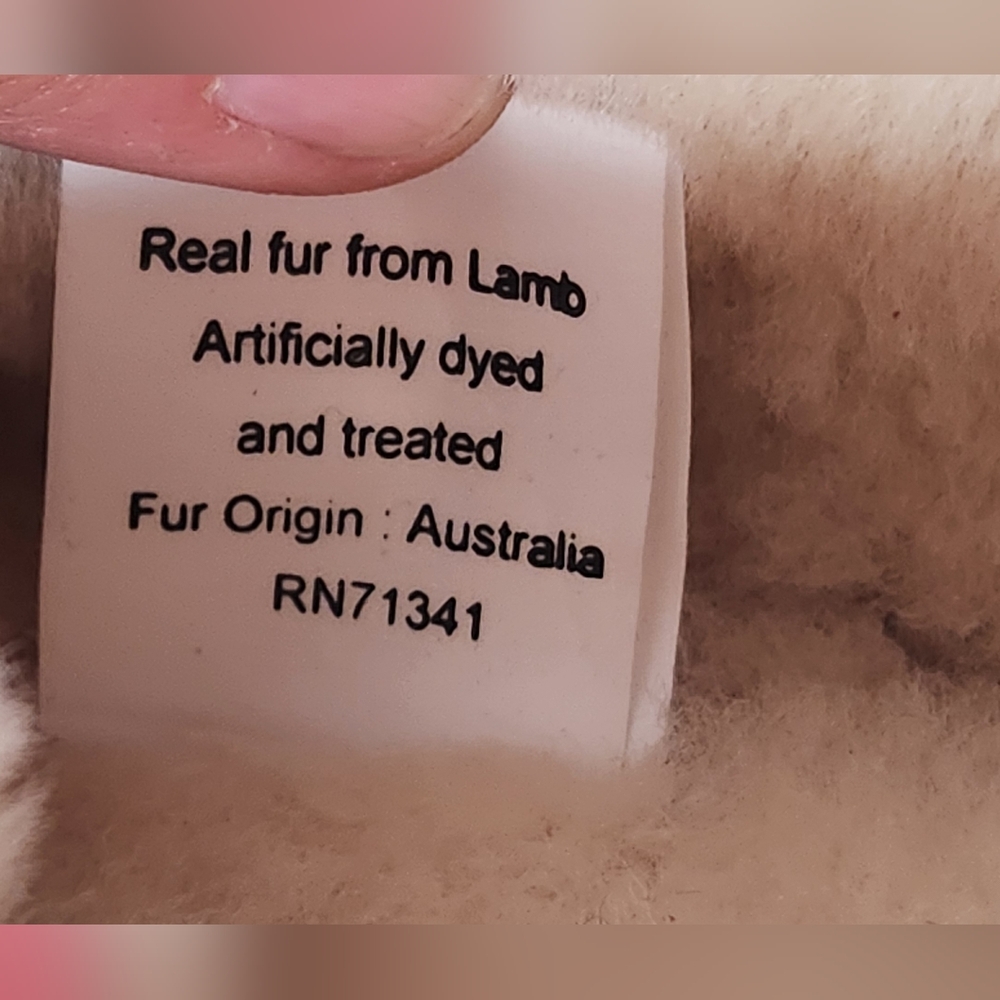 NEW LL Bean Wicked Good Slippers Moccasins Pink Leather Suede Real Lamb Fur 7M - Picture 9 of 11